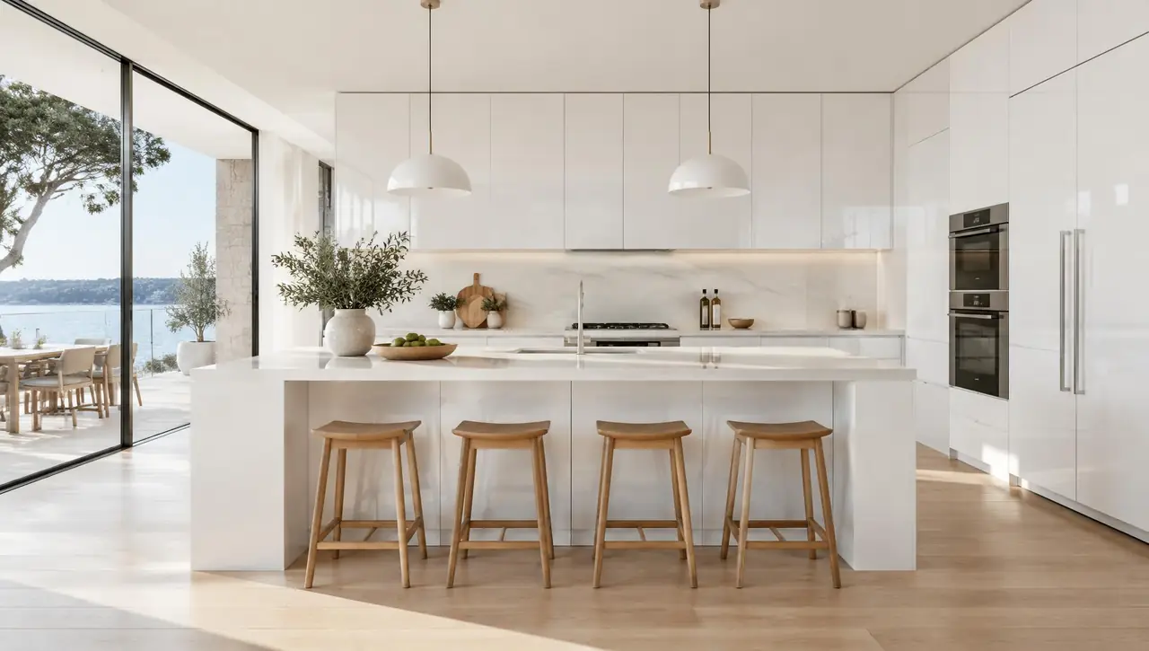 palermo gloss white cabinets kitchen