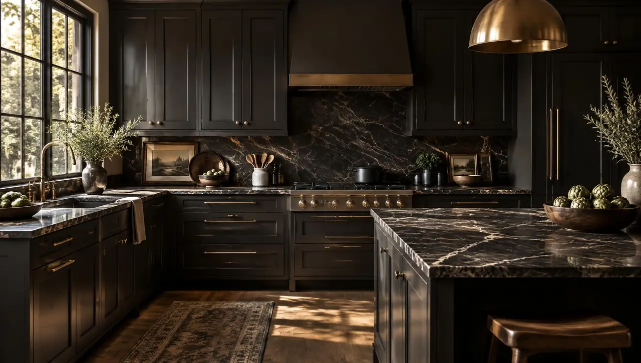 Shaker Black cabinets kitchen