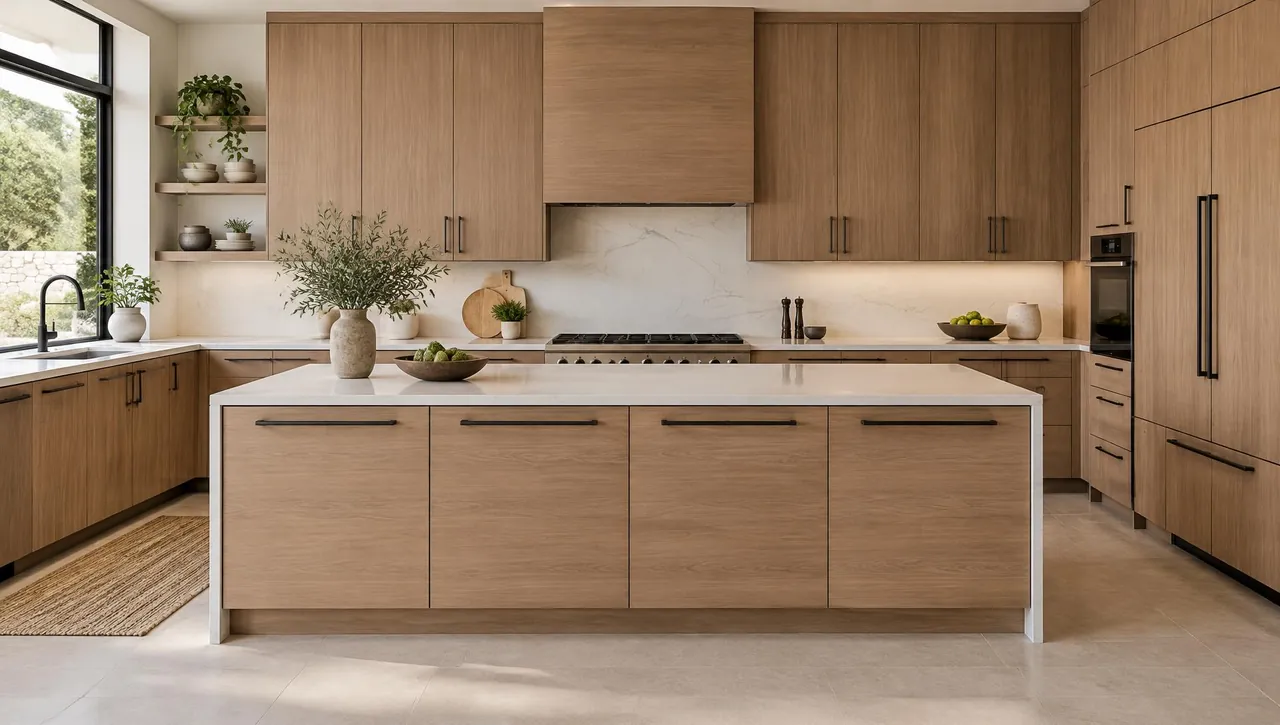 Syncron Slab cabinets kitchen