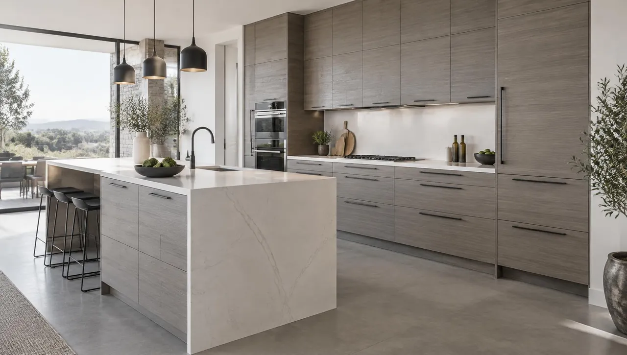 Torino Grey Wood cabinets kitchen