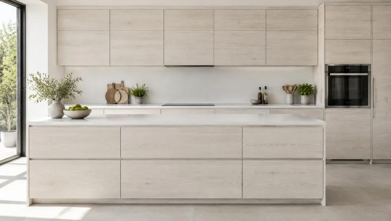 Torino White Pine cabinets kitchen